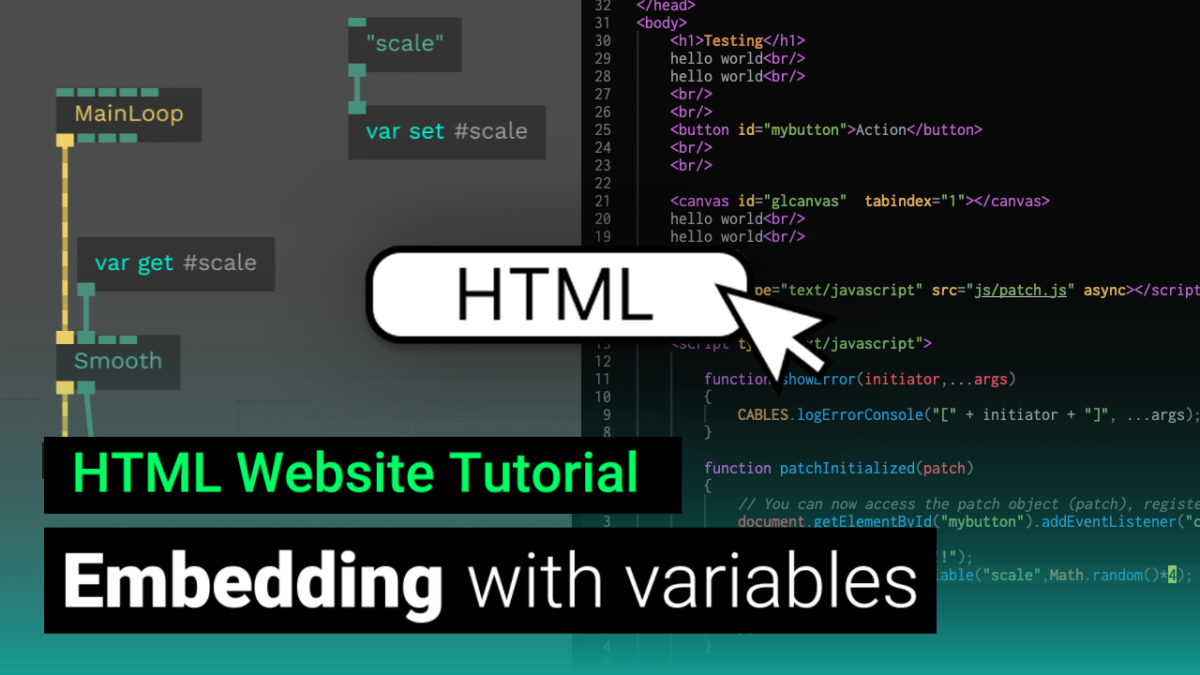 tutorial time: how to embed a patch in a html page and control it via variables!